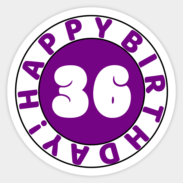 Happy 36th Birthday Sticker by colorsplash